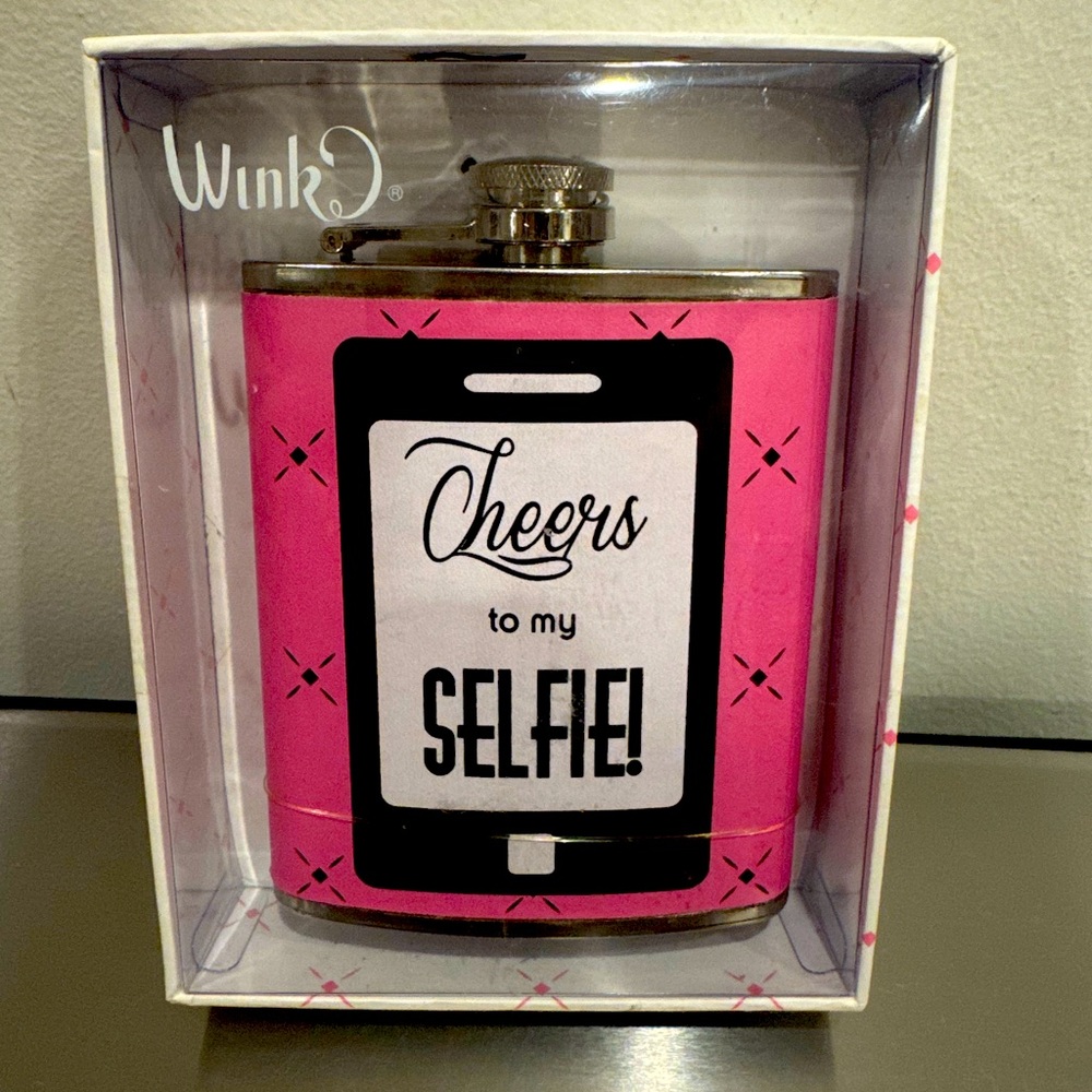 WINK 7oz Flask ✨ Cheers To My Selfie! | Pink Flask